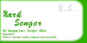mark senger business card